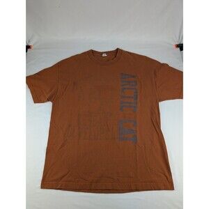 Men's Size XL Factory Development Arctic Cat Orange Graphic Tee Shirt 2000s